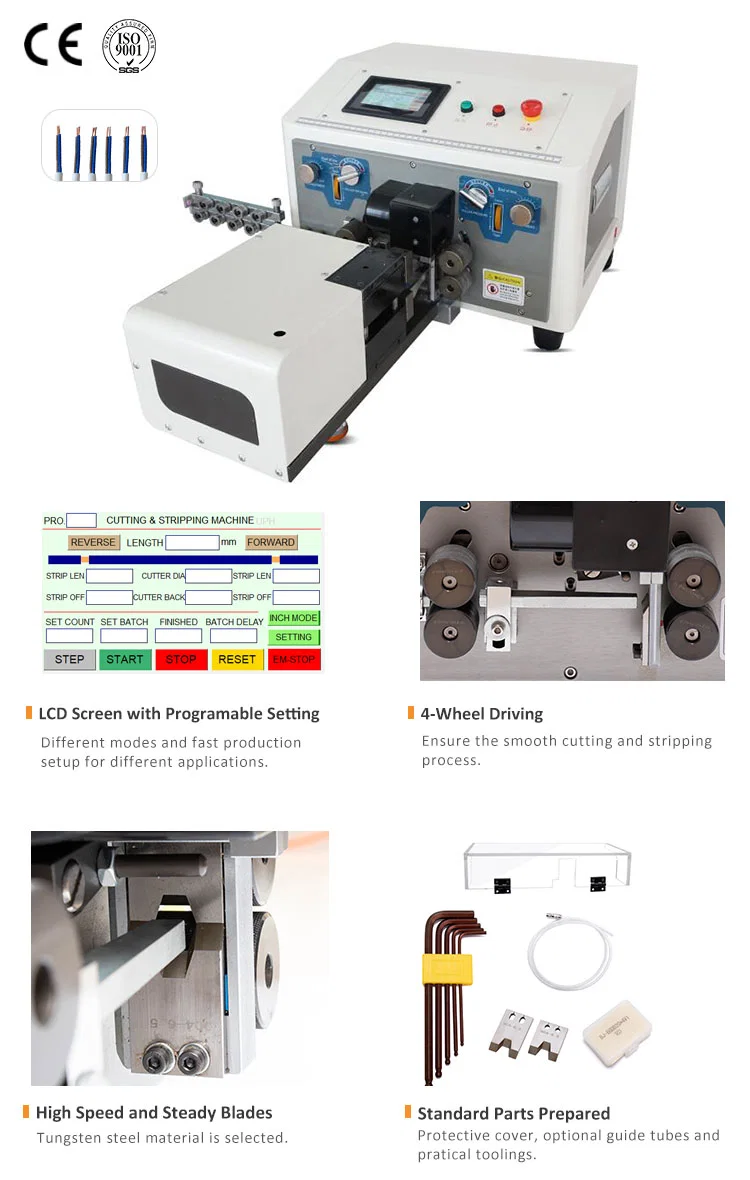 Full Automatic Electric Wire Stripping Machine, Wire Stripping Twisting Machine, Cable Cutting And Stripping Machine Electric Wire Stripping Machine, Copper Cable Stripping Machine, Wire Stripping Twisting Machine, Outer Jacket And Core Wire Stripping Machine,Cable Cutting And Stripping Machine, Flat Cable Stripping Machine, Multi Core Cable Stripping Machine 全自动电动剥线机, 剥线扭线机, 电缆切割剥皮机, 电线剥皮机, 铜电缆剥皮机, 剥线扭线机, 外护套及芯线剥皮机, 电缆切割剥皮机, 扁平电缆剥皮机, 多芯电缆剥皮机