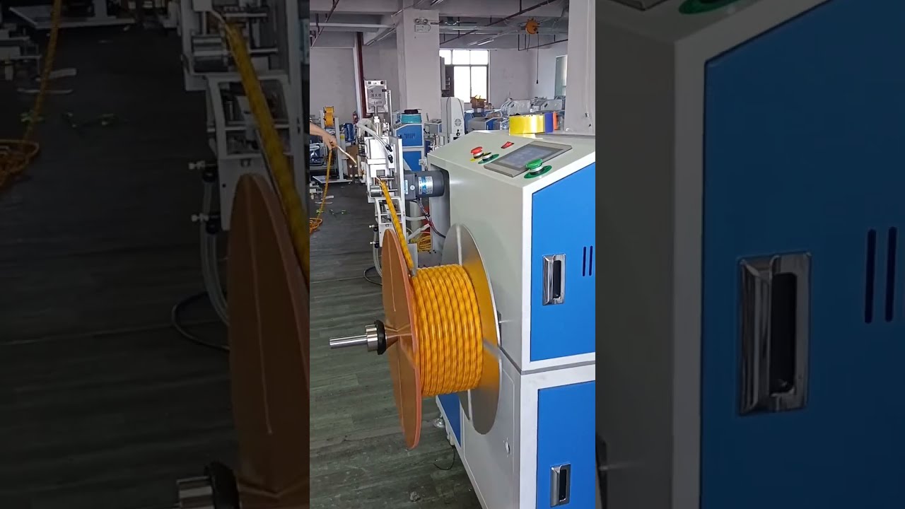 全自动软管卷绕机现场演示：1分钟卷绕100米+，高效工厂必备 #自动化设备 #工厂机械