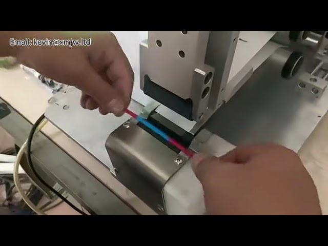 工厂直销自动绕线贴标机，电线插头折叠贴条码，DC电源数据线包装