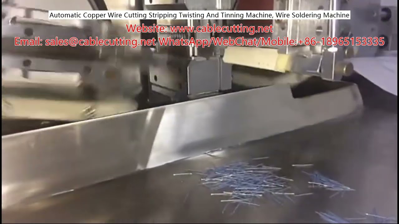 全自动铜线裁切剥皮扭线镀锡机，高效焊锡加工设备